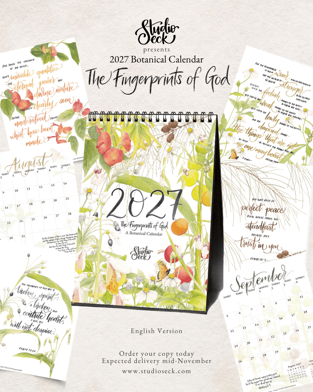 [PRE-ORDER] 2027 Botanical Calendar - The Fingerprints of God (English Version) - Studio Seck
