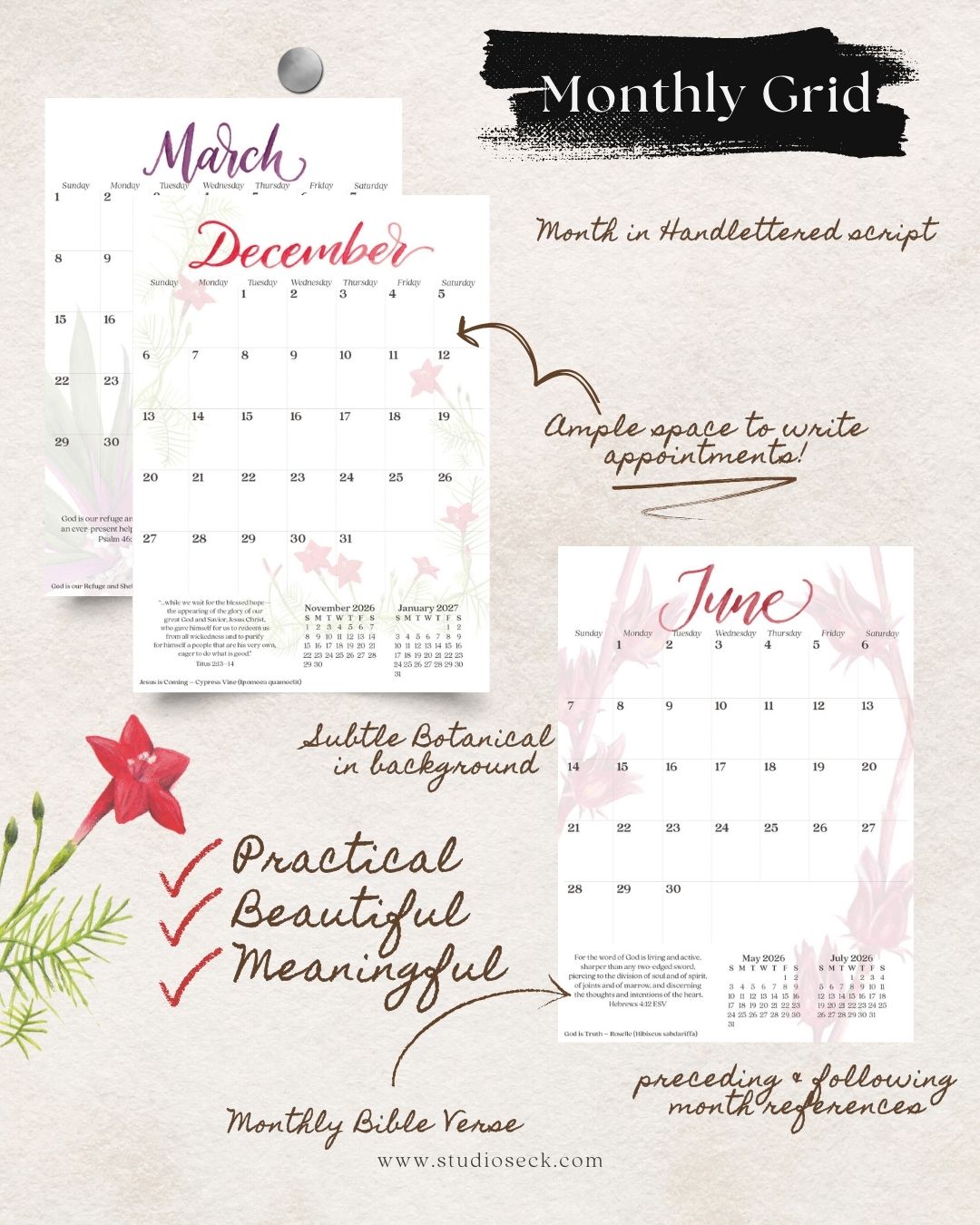 [PRE-ORDER] 2026 Botanical Calendar - Timeless Truths (English Version)
