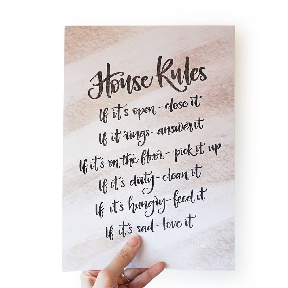 A4 Print | House Rules - Studio Seck